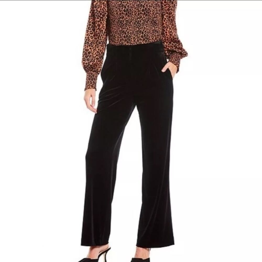 Gianni Bini Womens XL Wide Leg Black Velvet Pants NEW